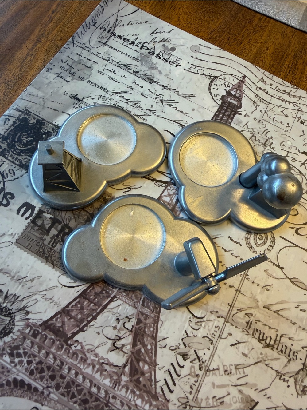 Decorative Silver Cloud Tea Light Holders - Set of 3